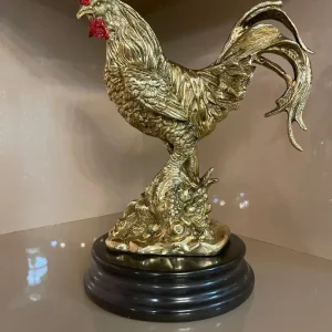 مجسمه خروس برنجی و برنزی